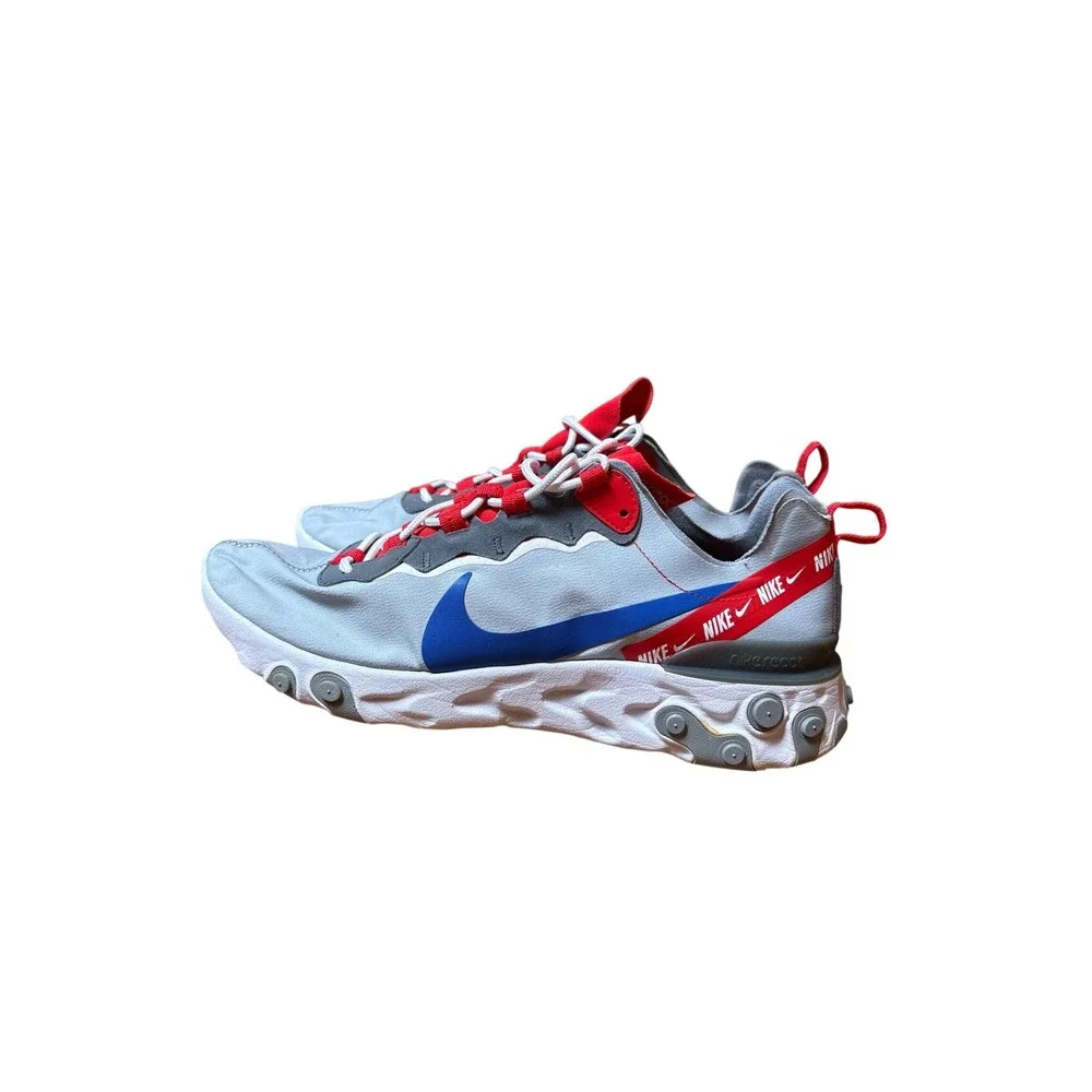 Nike React Element 55 Mens Grey Blue Red Athletic Sneakers SIZE 10.5